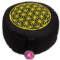 Coussin méditation noir fleur de vie or
