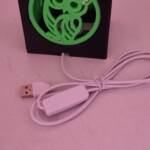 Lampe cube noire Motif Hibou