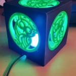 Lampe cube noire Motif Hibou – Image 2