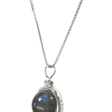 Collier Argent 925 avec Pendentif Boule Labradorite AA 10mm